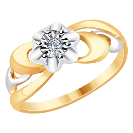 Кольцо, золото, бриллиант, 51-210-00021-1